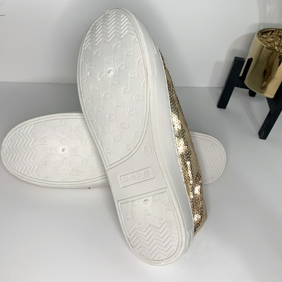 BEBE Dyanna logo sneakers w/ shimmery gold sequins - Picture 5 of 6